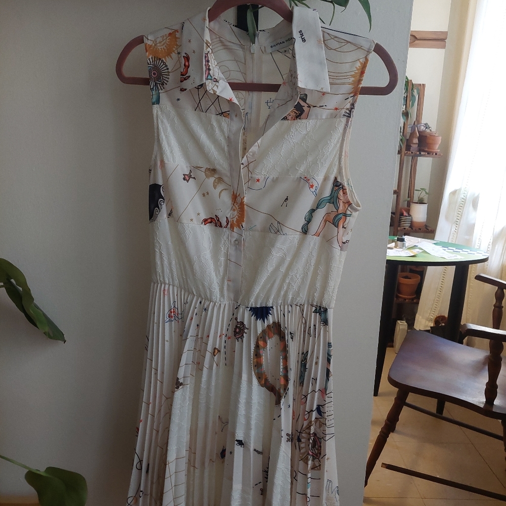 Silvian Heach Zodiac Print Collared Dress